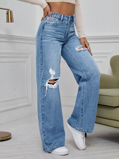 Urban Chic High Waist Ripped Jeans