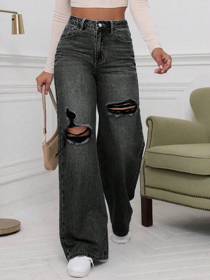 Urban Chic High Waist Ripped Jeans