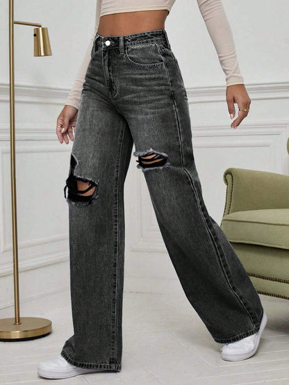 Urban Chic High Waist Ripped Jeans