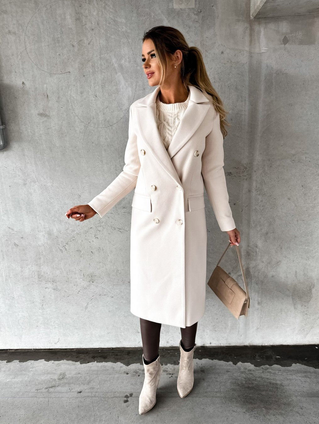 Elegant Wool Coat – Tijdloze Lange Jas