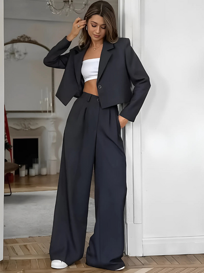 Boss Mode Suit – Elegante Blazer & Wide Pants